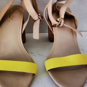 Aldo Yellow and Tan Women's Heels